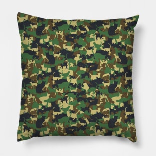 Army Camouflage Cats Collage Pillow