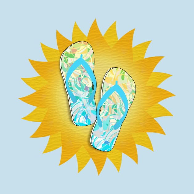 Sunny Beach Day Flip-Flops by Gravityx9