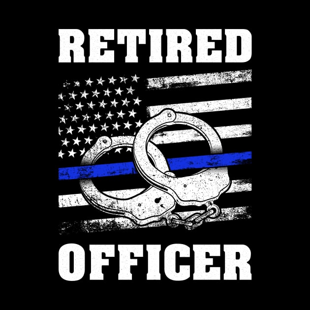 Retired Police Officer Proud Patriotic Officer American Flag by 5StarDesigns