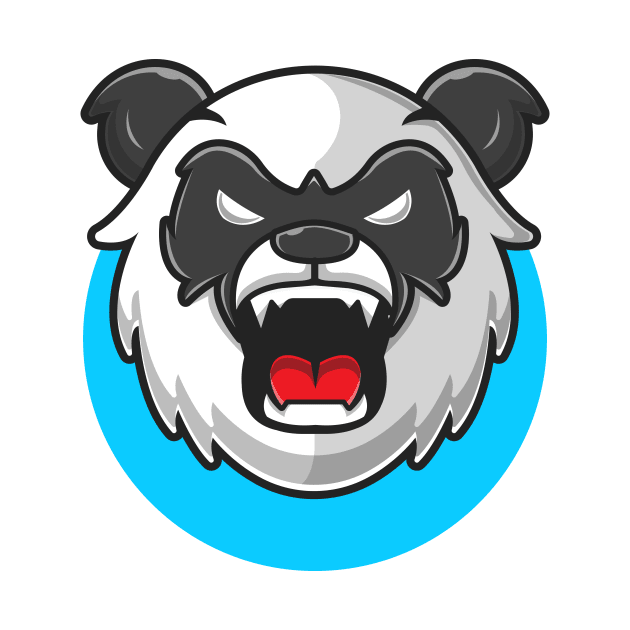 Angry Panda Cartoon Vector Icon Illustration (2) by Catalyst Labs