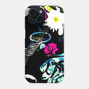 Rockstar's colorful artistic painted Guitar and Roses inspired in Hysteria album Phone Case