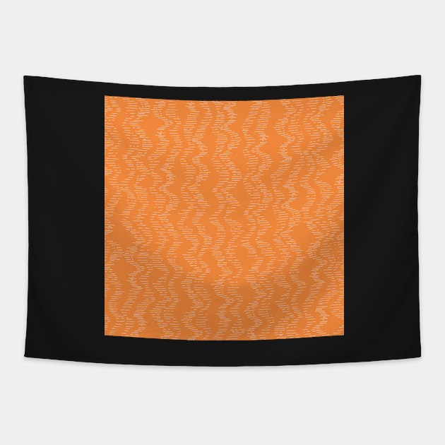 Zesty orange zig zag organic path Tapestry by FrancesPoff
