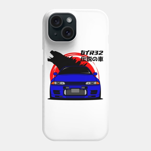 JDM Blue R32 Phone Case by GoldenTuners