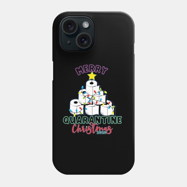 Funny Merry Quarantine Christmas 2020 Toilet Paper Xmas Tree Phone Case by PsychoDynamics