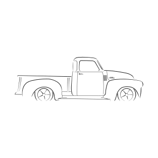 Chevy 3100 Pickup - profile Stencil, black T-Shirt