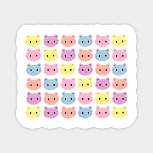 Cute Colorful Pastel Kitties Magnet