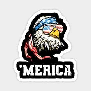 4th Of July Merica USA Flag Bald Eagle Patriotic Veteran Magnet