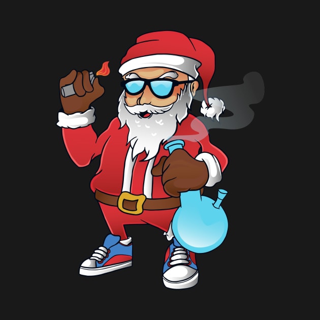 hip hop santa holding bong by piggybankstudio