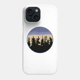 Autumn sunset behind a forest Phone Case