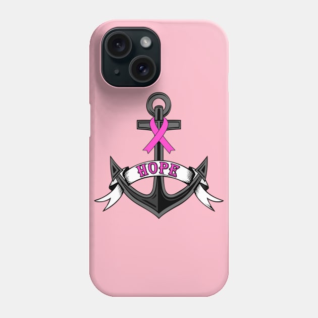 Breast Cancer Awareness Anchor of Hope Phone Case by DeesDeesigns