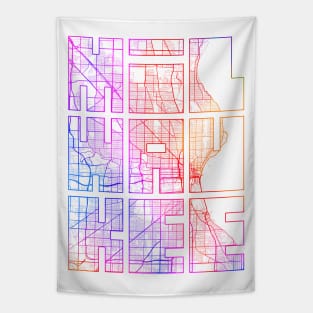 Milwaukee, USA City Map Typography - Colorful Tapestry