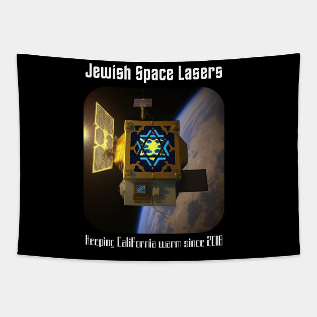 Jewish Space Lasers v3 Tapestry by AI-datamancer