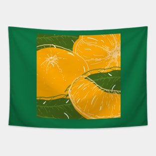 Fifty Shapes of Mandarin with Leaves Tapestry