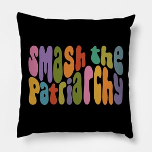 Smash The Patriarchy Colorful Word Art Pillow