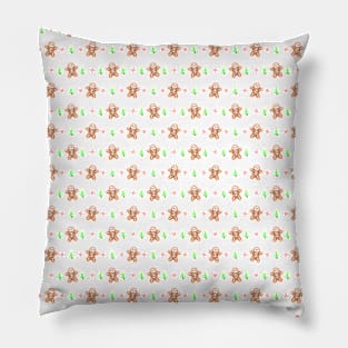 Skeleton Gingerbread Man Christmas Pattern Pillow