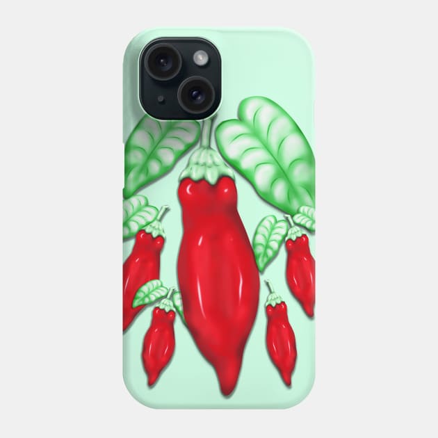 Red Hot Chilli Pepper Decorative Food Art Phone Case by BluedarkArt