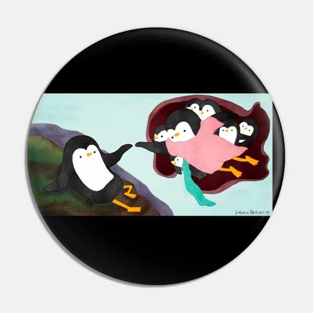 The Creation of Adam Penguin Pin by thepenguinsfamily