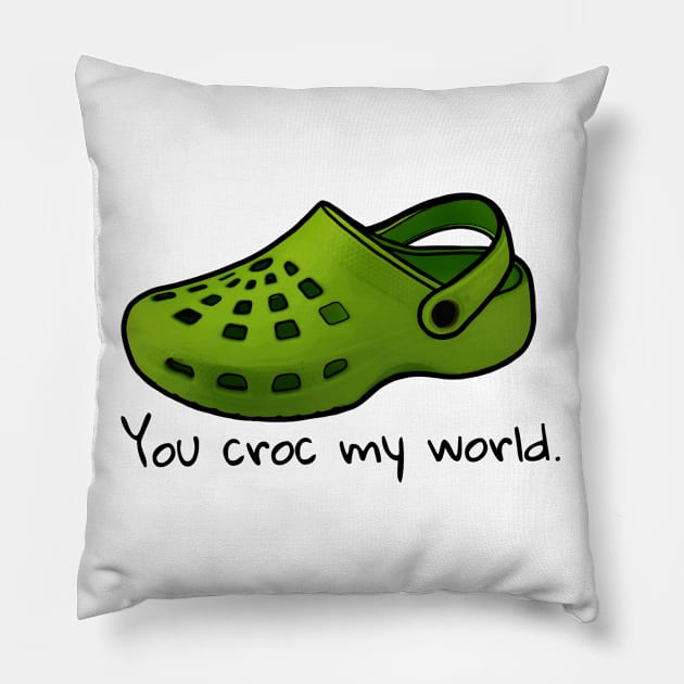 You croc my world 2 Pillow by Collagedream