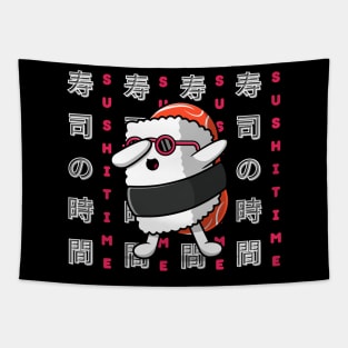 Cute Kawaii sushi time Tapestry