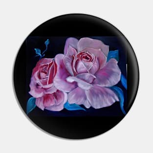 Velvety Pink Rose Petals Pin