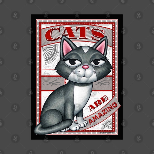 Cute gray white kitty cat on Cats are Amazing! by Danny Gordon Art