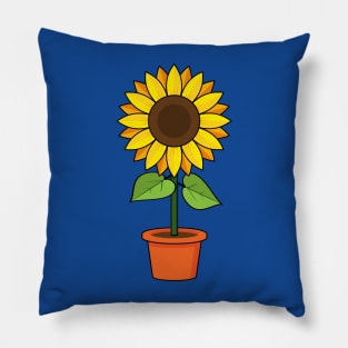 Sunflower Plant in a Pot Pillow