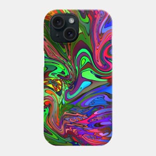 Converging Colorful Swirls Psychedelic Pattern Phone Case