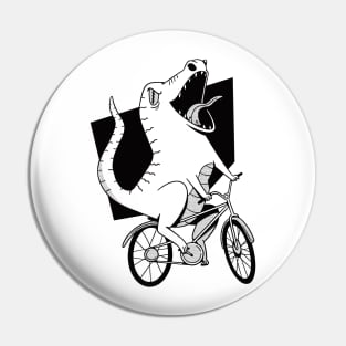 Funny bike dinosaur Pin