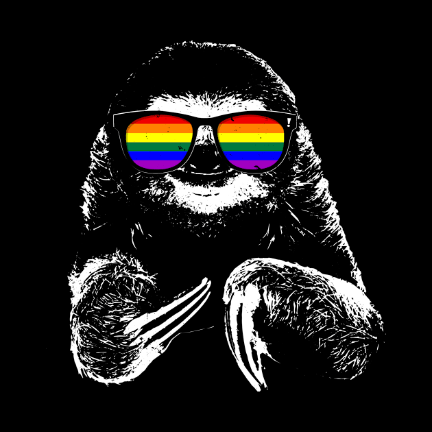 Pride Sloth LGBTQ Rainbow Flag Sunglasses by wheedesign