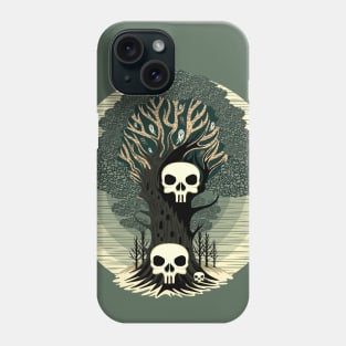 Evil Spirits Tree with skulls and Ghosts Phone Case