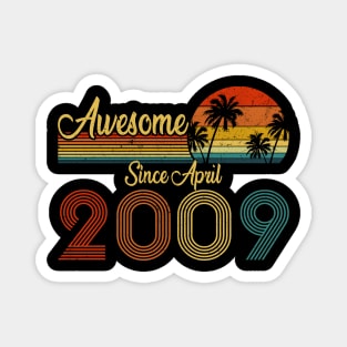 14 Years Old Awesome Since April 2009 14th Birthday Magnet