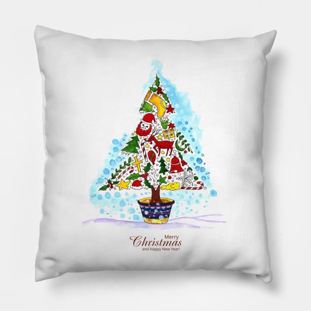 Christmas Ornament Tree Pillow by Mako Design 