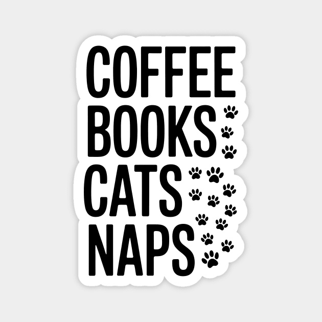 Coffee Books Cats Naps Magnet by Rachel's Store 6
