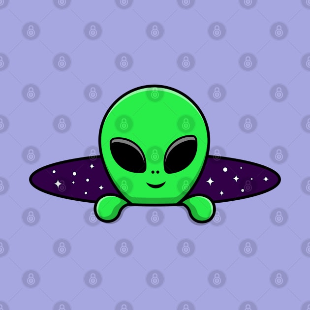 Space alien coming out of hole design by kuallidesigns