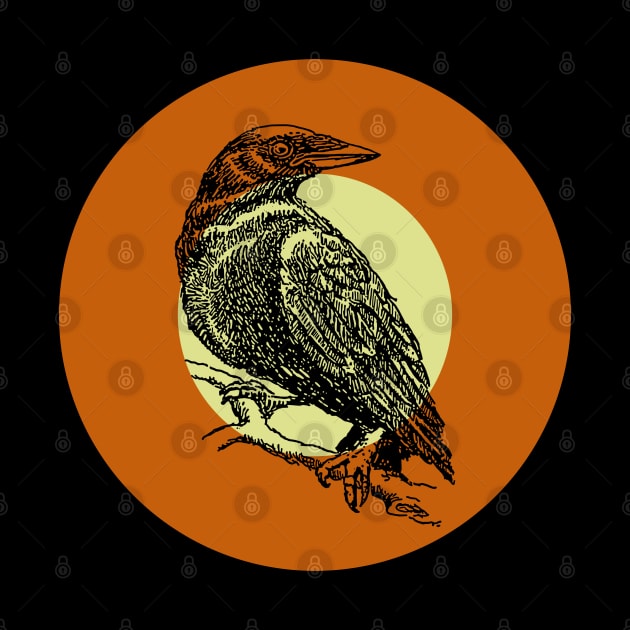 Halloween Crow, Signs, Omens, and Fortunes - Pale Green, Orange, and Black Variation by SwagOMart