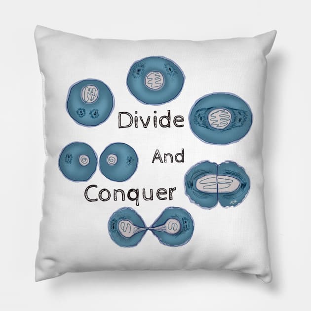 Cell Mitosis Divide and Conquer Pillow by Surly