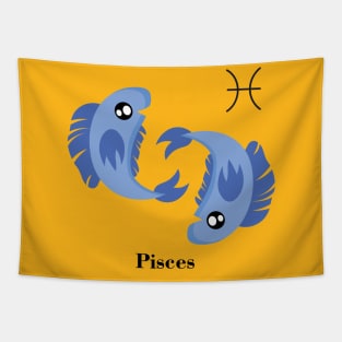 Pisces Zodiac Sign Cute Tapestry