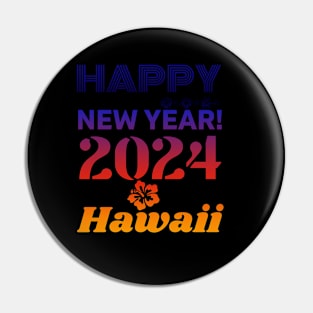 Happy New Year Hawaii Pin