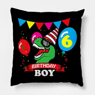 Rex 6th Dinosaur Birthday Pillow