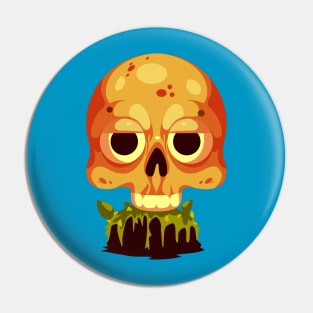 Skull Creepy Cartoon Illustration Pin