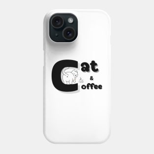 cat and coffee Phone Case