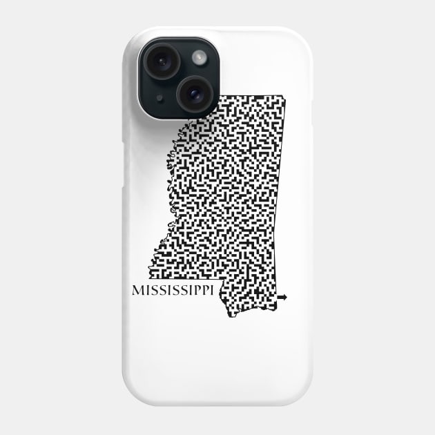 State of Mississippi Maze Phone Case by gorff