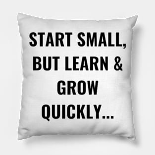 Start Small, But Learn & Grow Quickly... Pillow