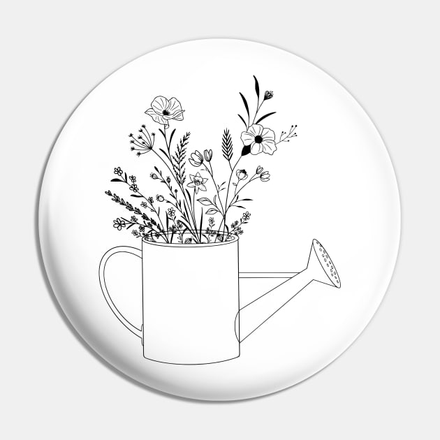 Wildflowers in watering can Pin by Designs by Katie Leigh