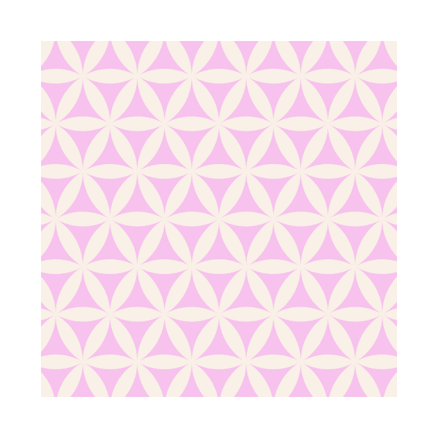 Flower of Life, Sacred Geometry / Ivory and Bright Lilac Shades by matise