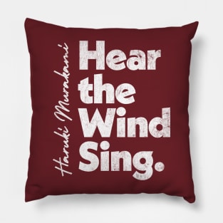 Haruki Murakami  - Hear The Wind Sing // Retro Fan Art Design Pillow