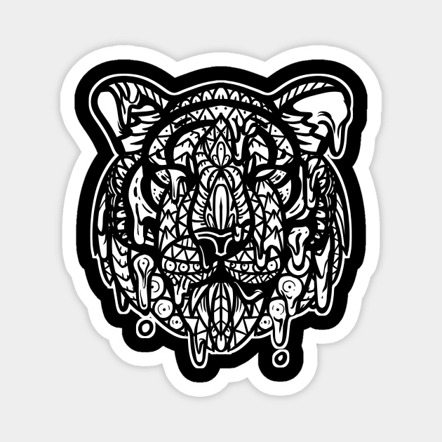 Drippy Tiger Magnet by Barabarbar artwork