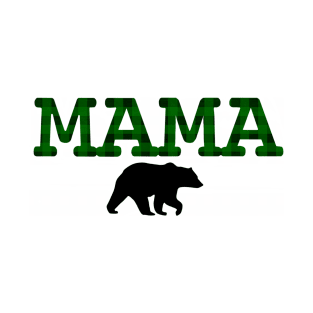 Mama Bear Green Plaid T-Shirt