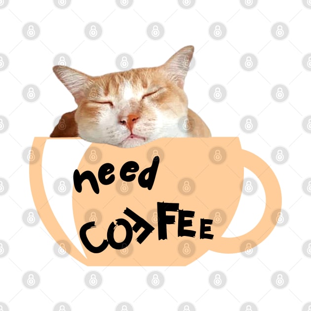 Need Coffee (Orange Cup) by leBoosh-Designs