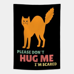 Please Don`t Hug Me Funny Orange Cat for Social distancing or Introverts Tapestry